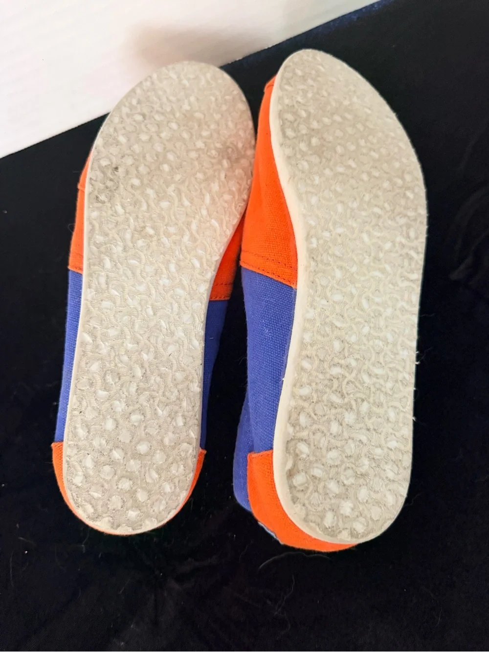 Toms Kids Slip-On Sneakers in Bright Orange and Royal Blue